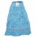 Global Industrial Large Blue Looped Mop Head, Narrow Band 261830N